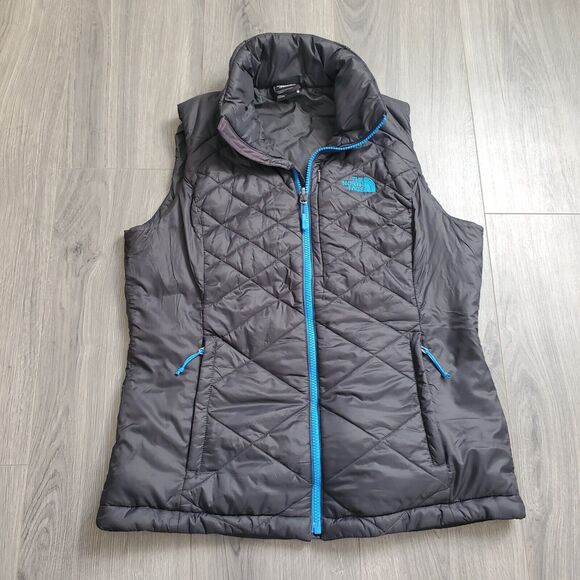 The North Face Vest Women's Medium Quilted Puffer Hiking Outdoor Gray Primaloft - Picture 1 of 12